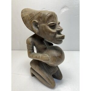 Powerful LUBA Bowl Bearer figure Master of Buli style‎ African Tribal Art